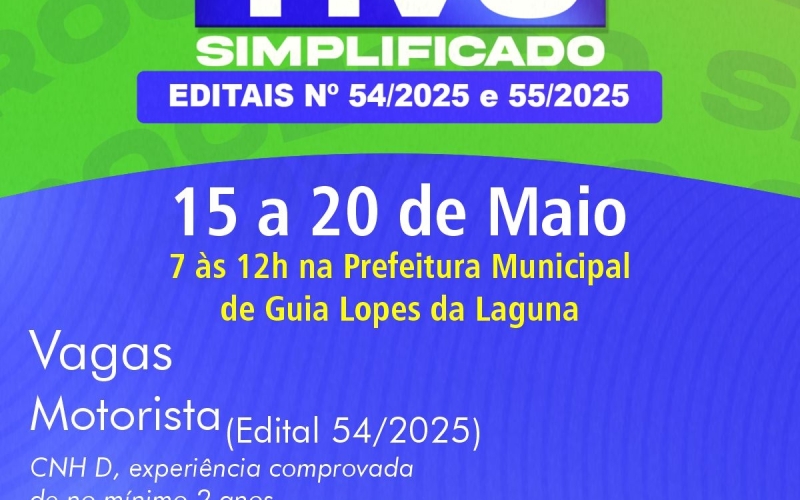 Processo Seletivo aberto