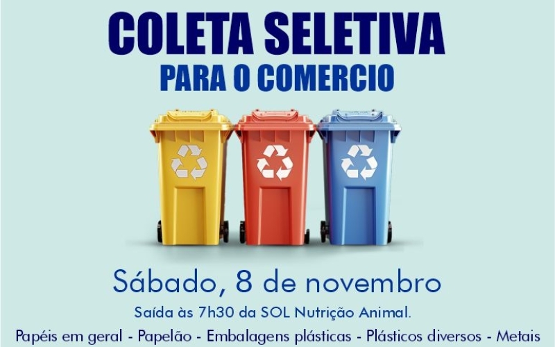 Coleta Seletiva para Comerciantes começa neste sábado em Guia Lopes da Laguna